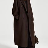 Odette Oversized Wool Coat in Chocolate