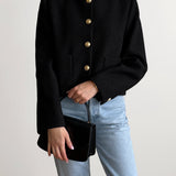 Angelina Wool Tweed Jacket in Black