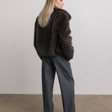Celeste Faux Fur Jacket in Mocha