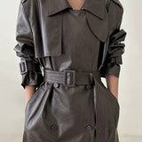 Ophelia Faux Leather Trench Coat