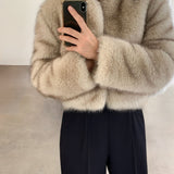 Romy Faux Fur Jacket in Natural