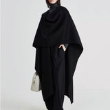 Maren Wool Cape in Black