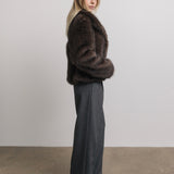 Celeste Faux Fur Jacket in Mocha