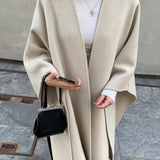 Maren Wool Cape in Ecru