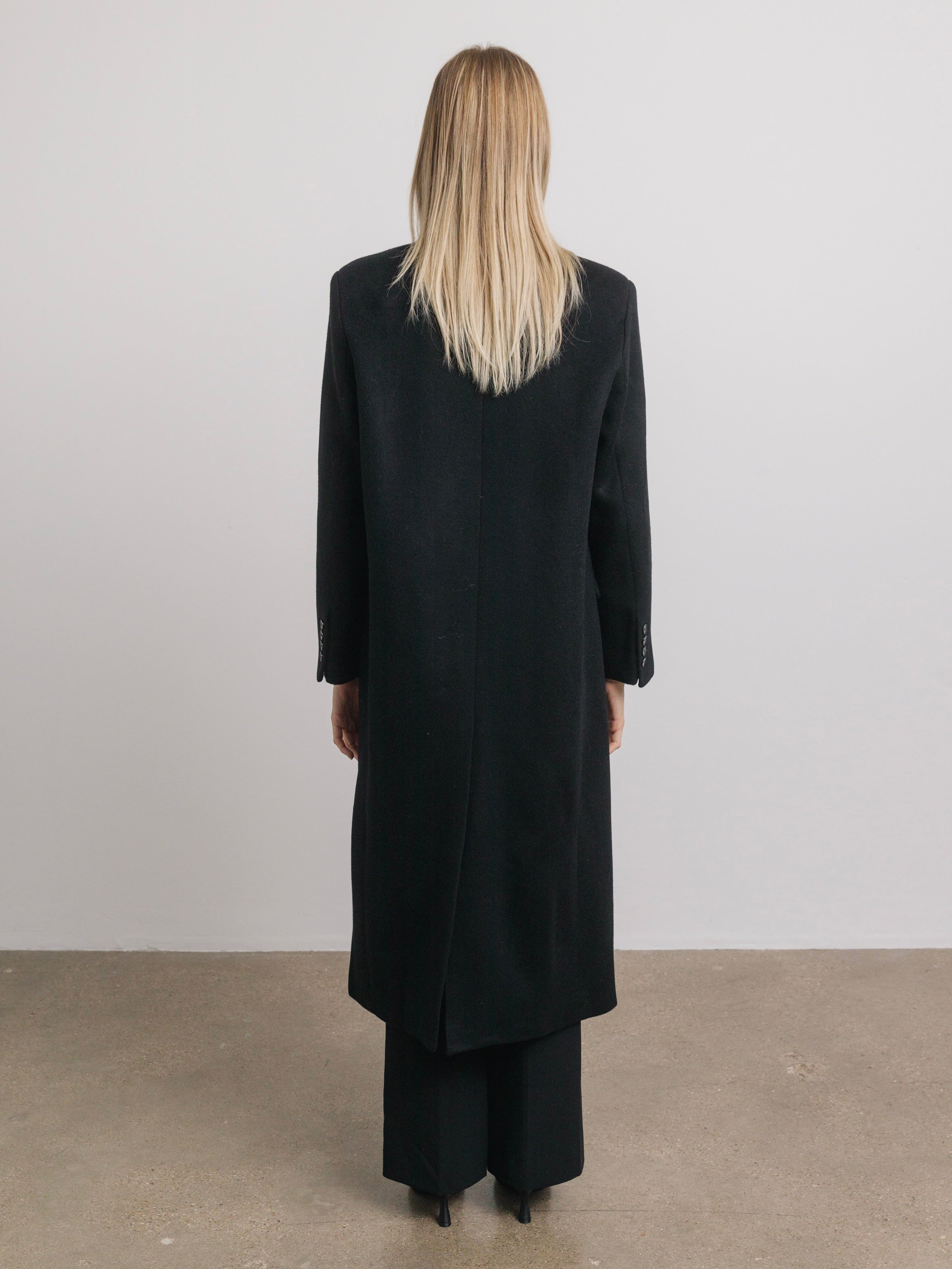 Cosette Oversized Wool Coat in Black