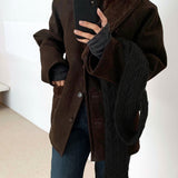 Indra Faux Shearling Suede Jacket