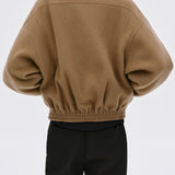 Kaia Wool Bomber Jacket in Camel