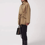 Zahra Belted Utility Jacket in Tan