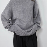 Lila Crewneck Wool Sweater in Grey