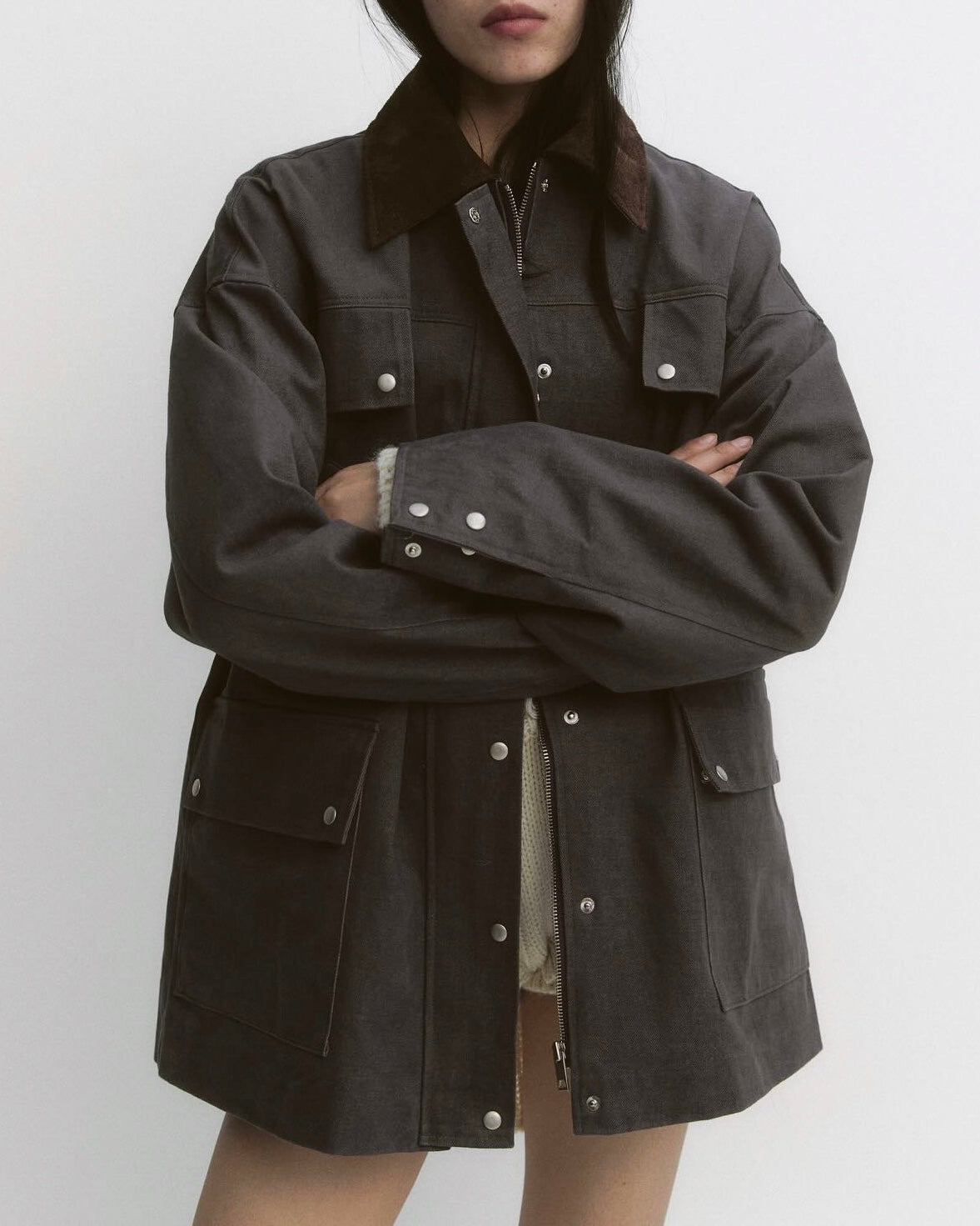 Harlow Barn Jacket in Charcoal