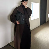 Penn Funnel Neck Coat in Chocolate