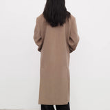 Marieke Wool Oversized Coat in Dark Taupe