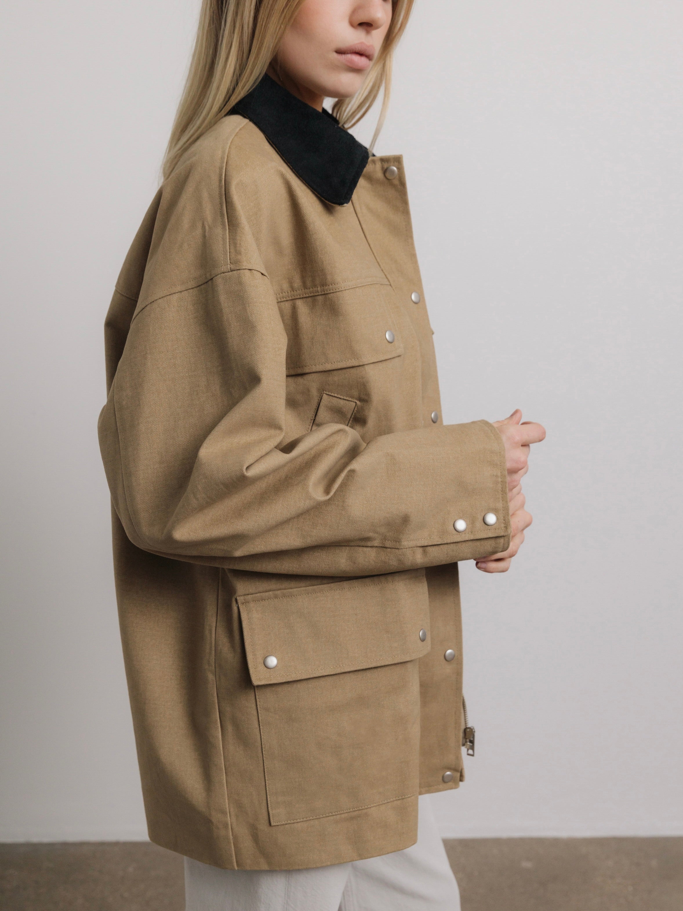 Harlow Barn Jacket in Beige