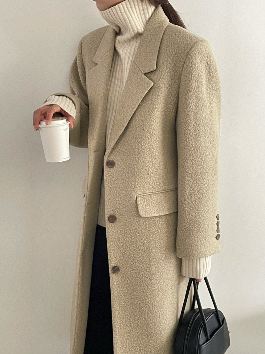 Athena Alpaca Coat in Vanilla