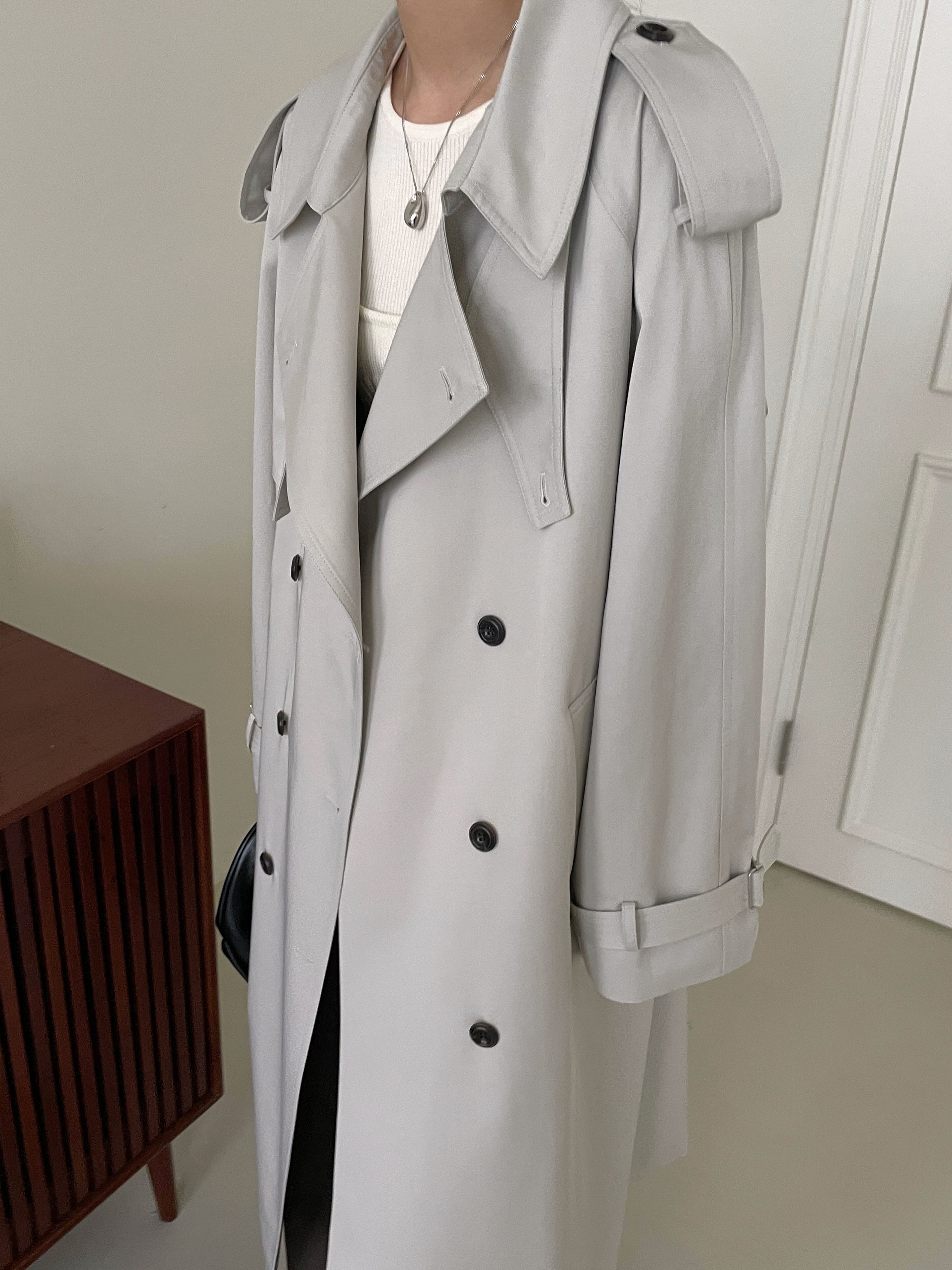 Sloane Trench Coat in Stone