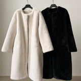 Harper Mink Faux Fur Coat in Ecru