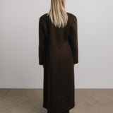 Odette Oversized Wool Coat in Chocolate