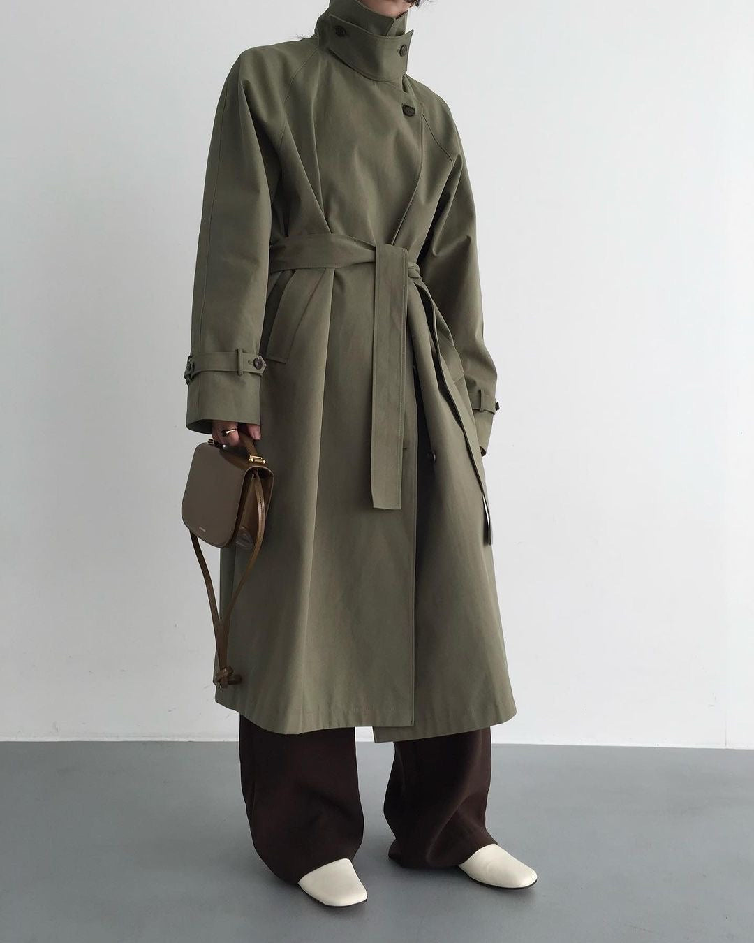 Faye Trench Coat in Green