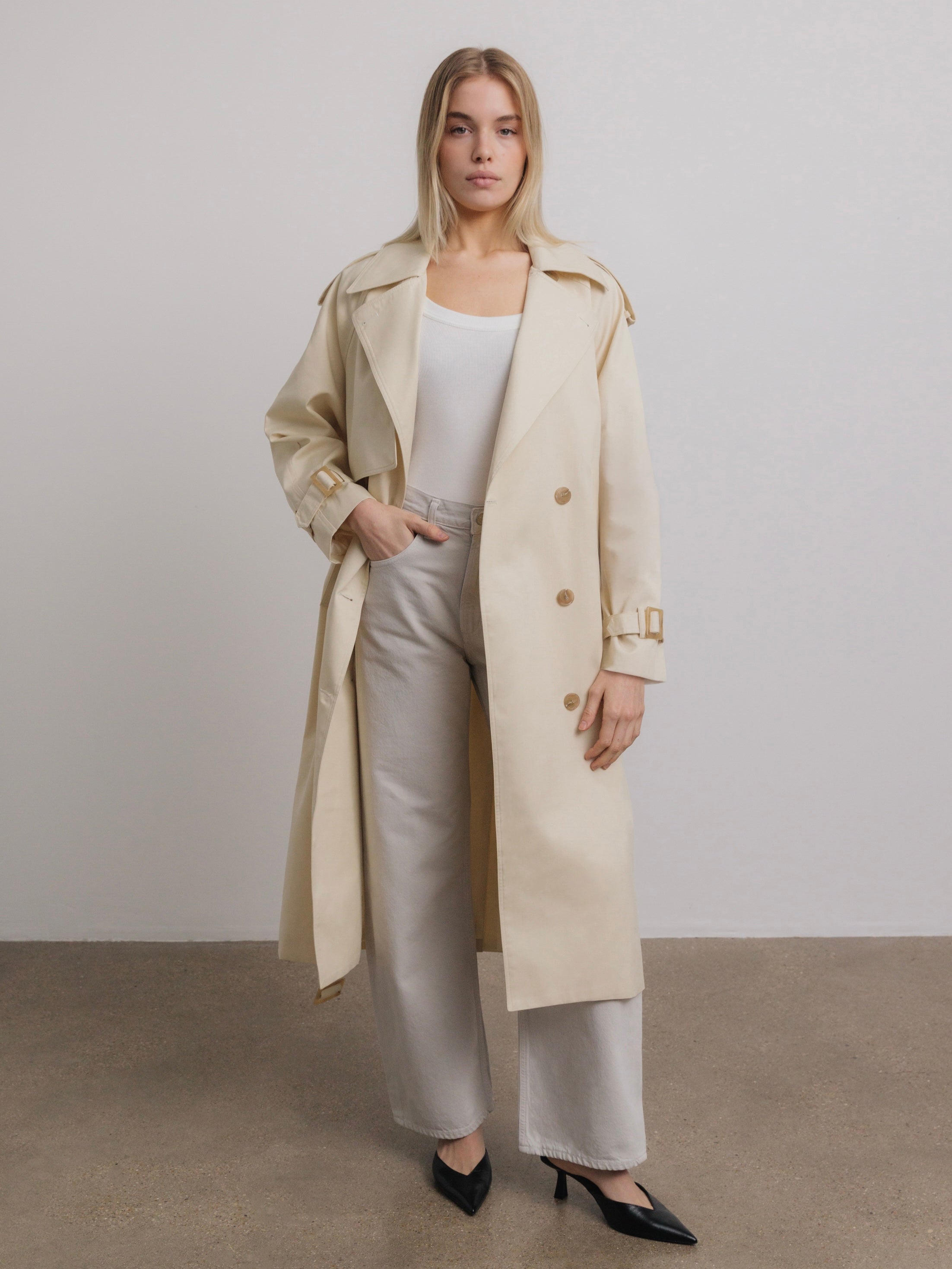 BESTSELLER Philippe Trench Coat in Buttermilk