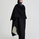 Maren Wool Cape in Black