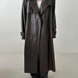 Ophelia Faux Leather Trench Coat