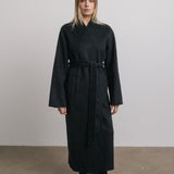Eloise Wool Scarf Coat in Charcoal