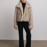 Celeste Faux Fur Jacket in Natural