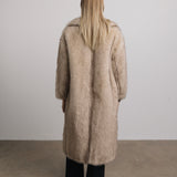 Isla Mink Faux Fur Coat in Pearl