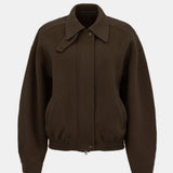 Kaia Wool Bomber Jacket in Espresso