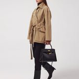 Zahra Belted Utility Jacket in Tan