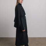 Eloise Wool Scarf Coat in Charcoal