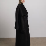 Eloise Wool Scarf Coat in Black