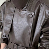 Ophelia Faux Leather Trench Coat