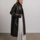 Ciel Faux Leather Coat in Fondant