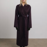 Eloise Wool Scarf Coat in Plum