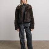 Celeste Faux Fur Jacket in Mocha