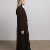Odette Oversized Wool Coat in Chocolate