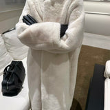 Harper Mink Faux Fur Coat in Ecru