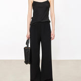 Constance Bias Crepe Pant in Black