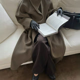 Wren Funnel Neck Wool Coat in Taupe