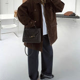 Gianna Suede Jacket in Chocolate