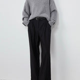 Lila Crewneck Wool Sweater in Grey