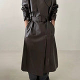 Ophelia Faux Leather Trench Coat