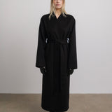 Eloise Wool Scarf Coat in Black