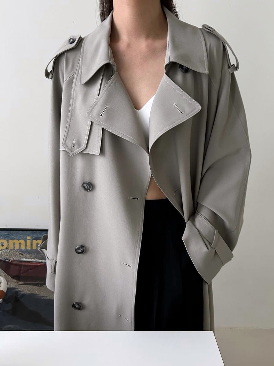 Penelope Trench Coat in Grey