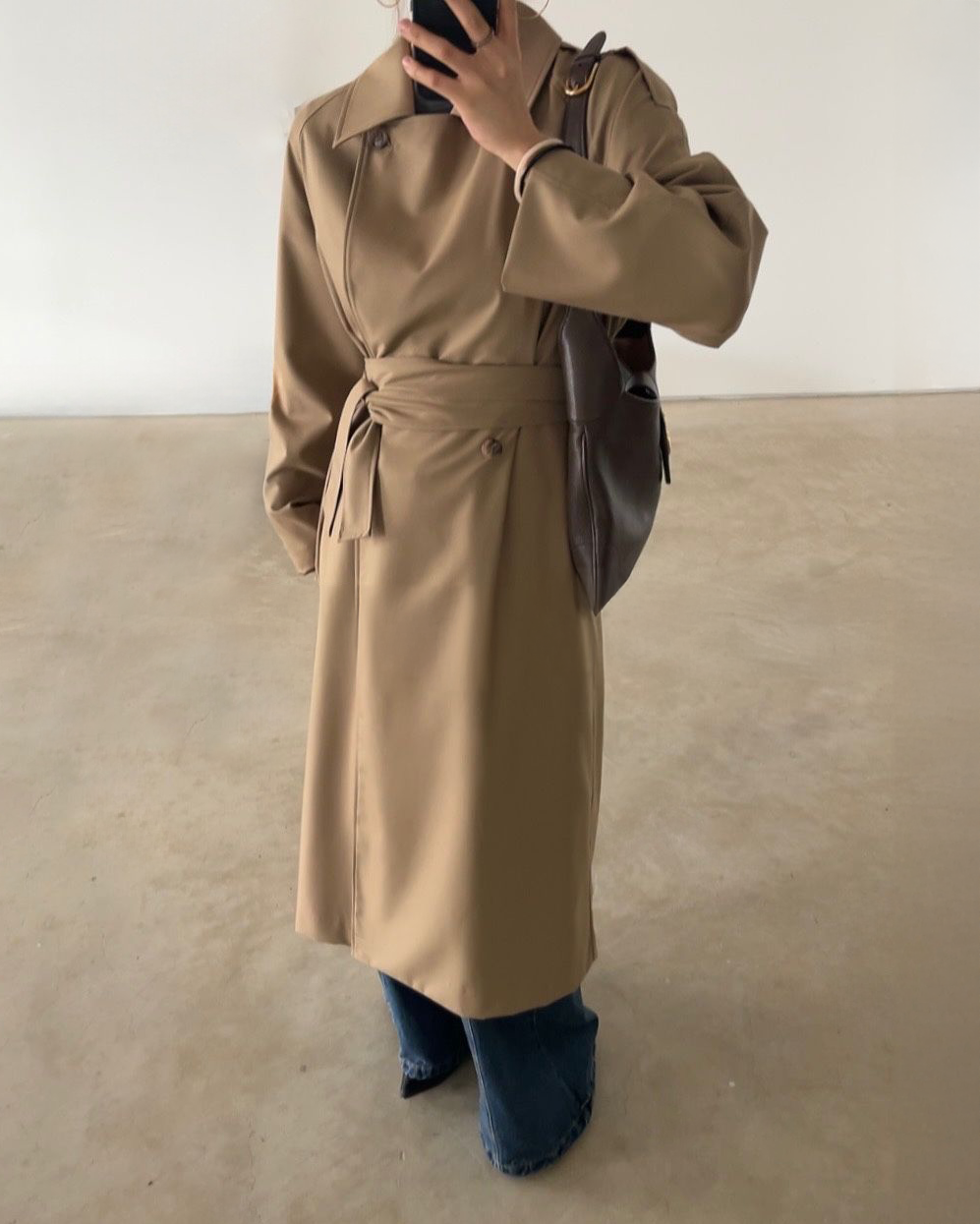 Harriet Trench Coat in Dark Beige