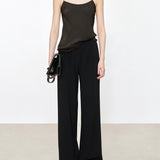 Constance Bias Crepe Pant in Black