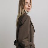 Leni Trench Coat in Ash Brown