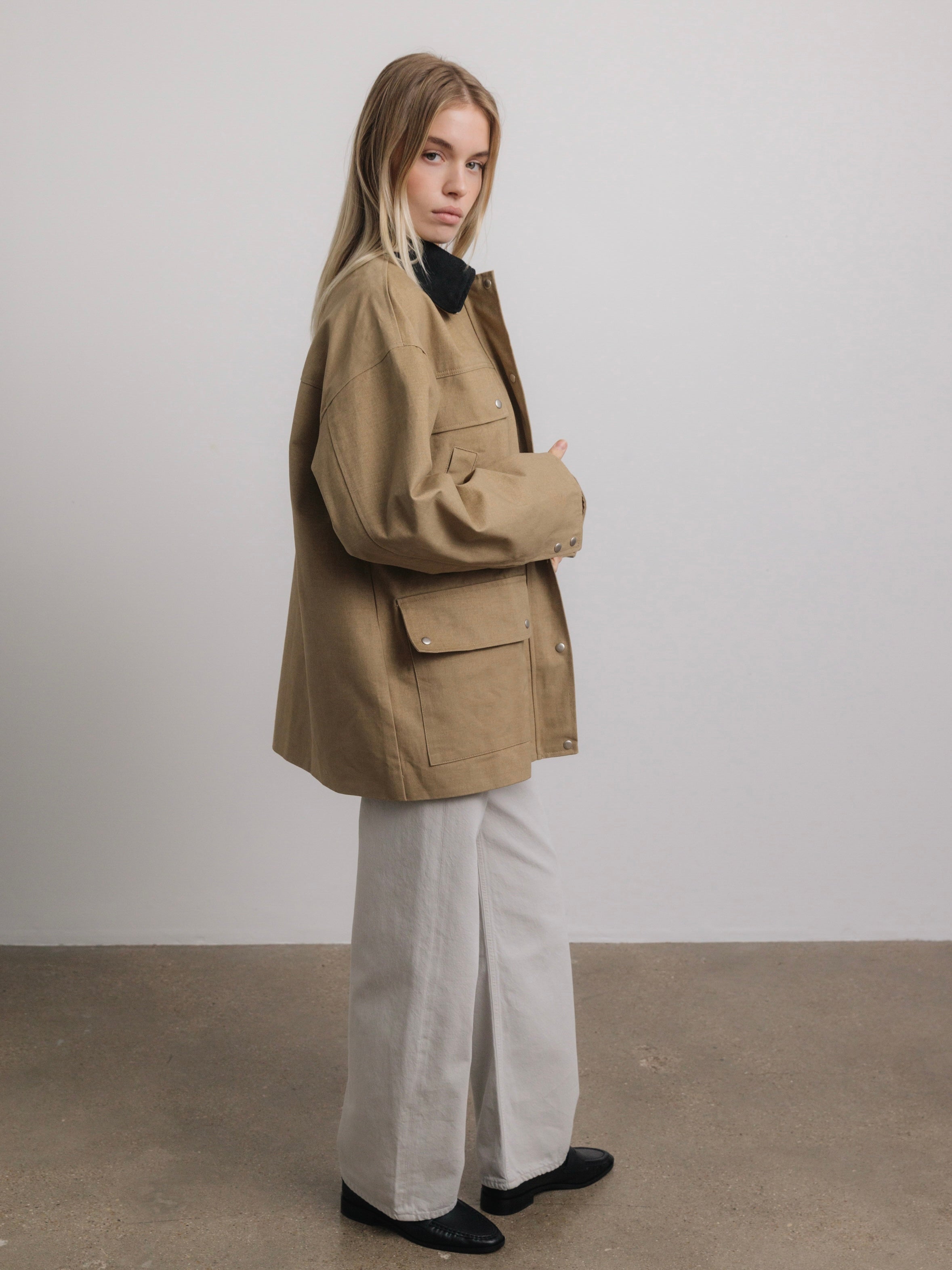 Harlow Barn Jacket in Beige