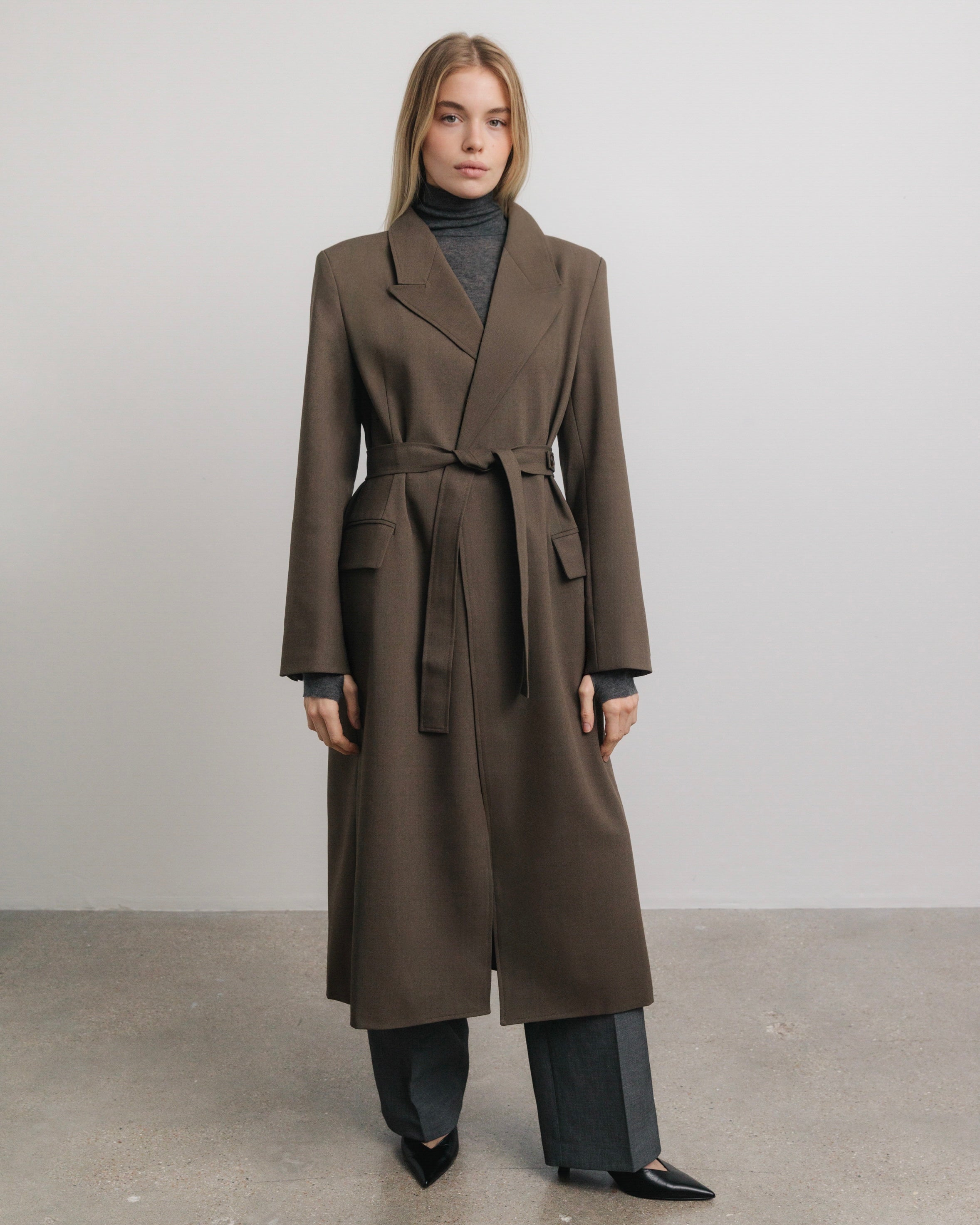 YOKE Reversible Trench Coat Sage Green